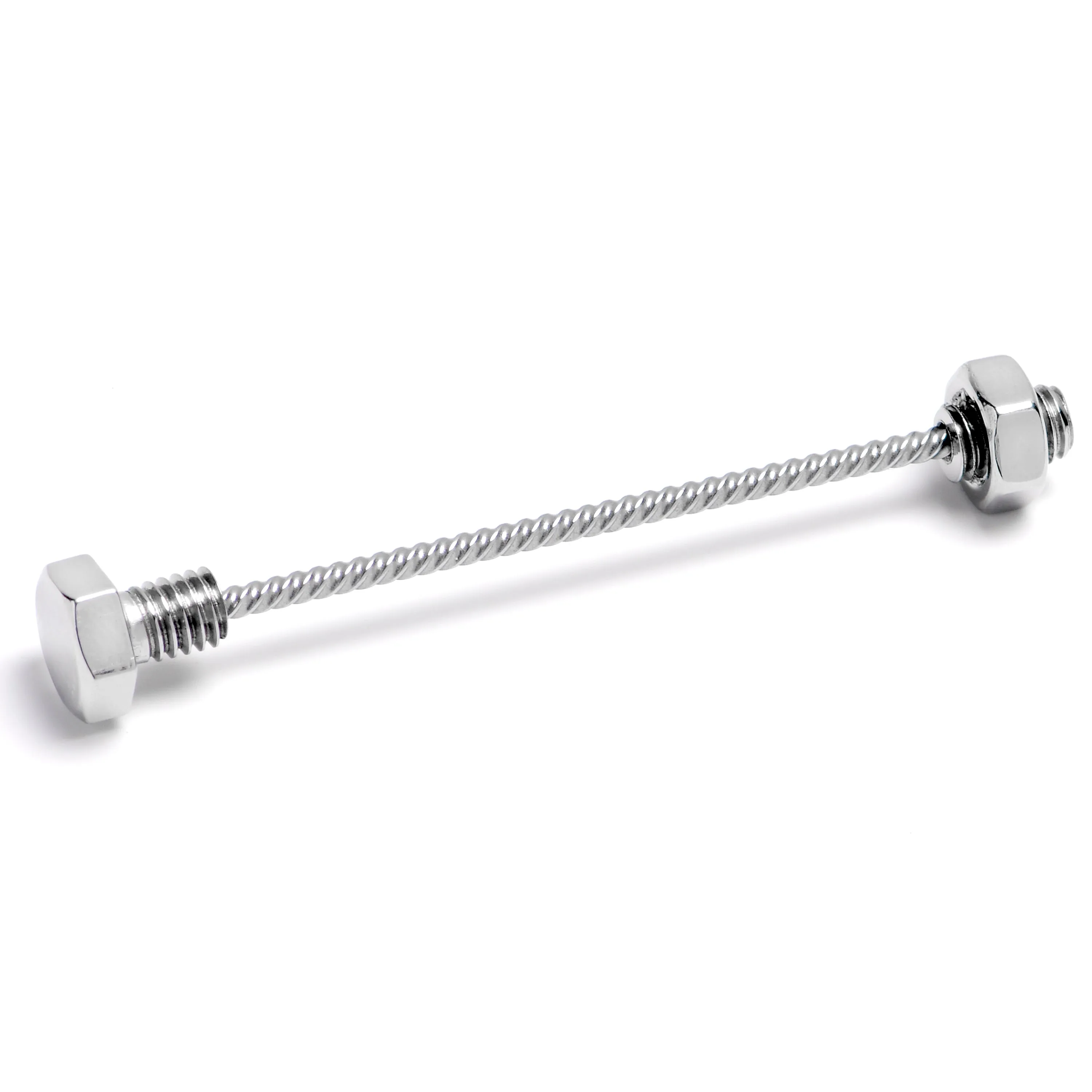 14 Gauge Optical Illusion Bolt Nuts And Bolts Industrial Barbell 38mm