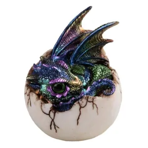 4" h Purple Dragon Baby in Egg Fantasy Decoration Figurine