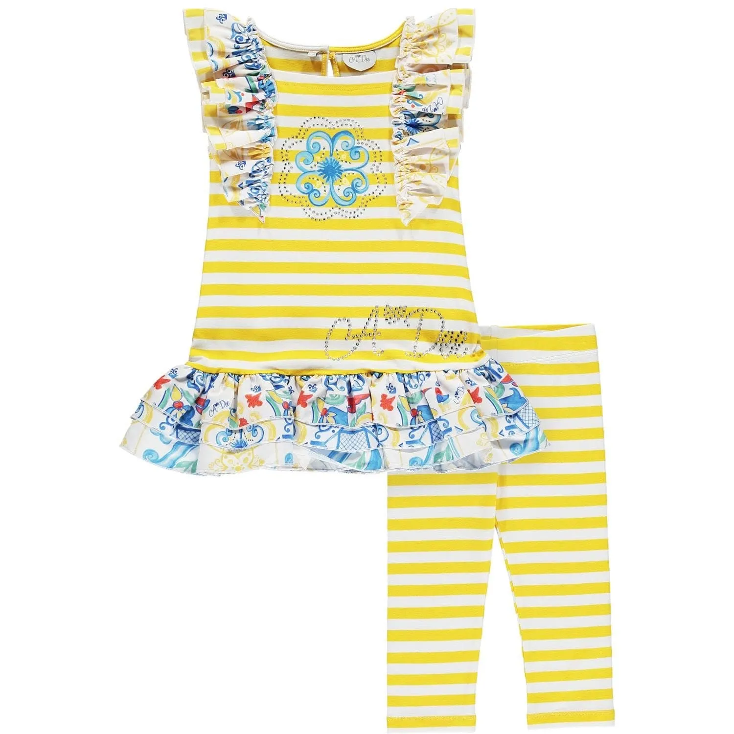 A DEE - Stripe Leggings Set - Lemon
