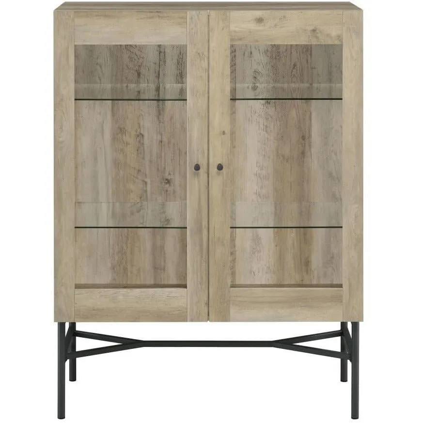 Accent Cabinet With Glass Shelves