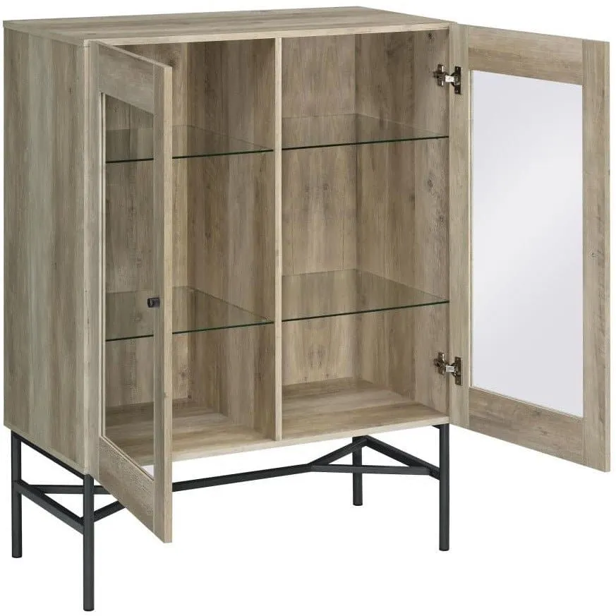 Accent Cabinet With Glass Shelves