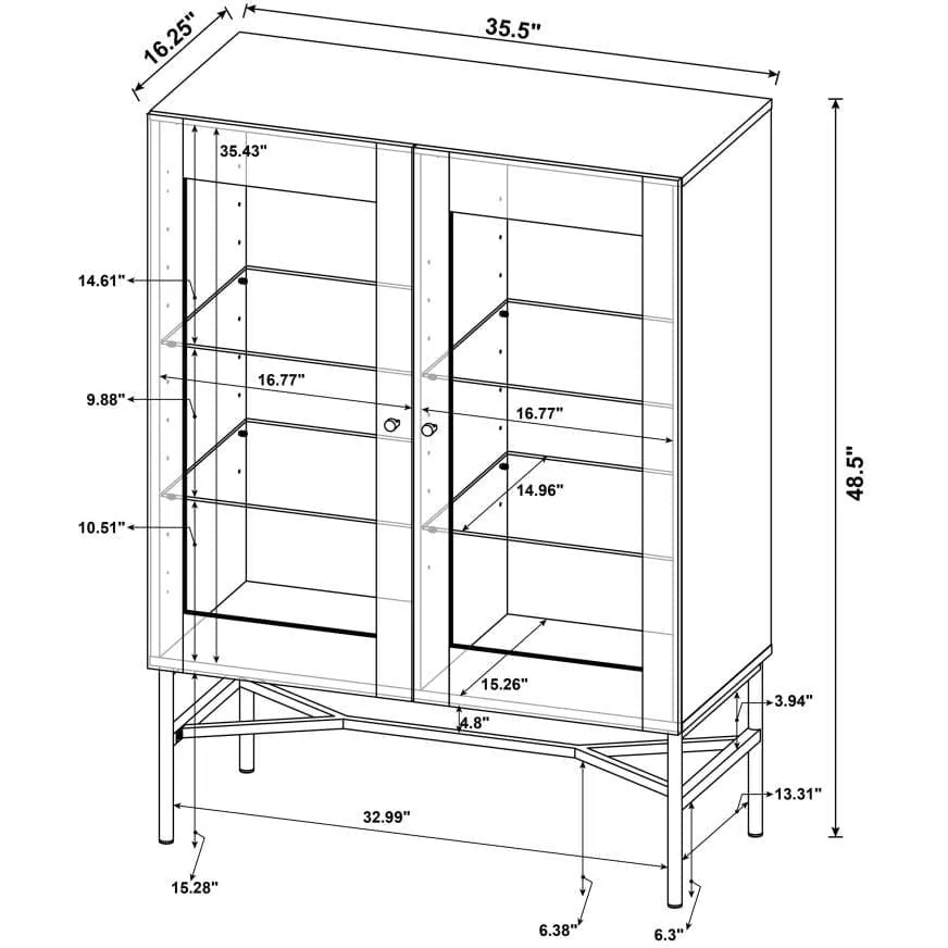 Accent Cabinet With Glass Shelves