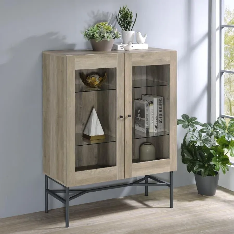 Accent Cabinet With Glass Shelves