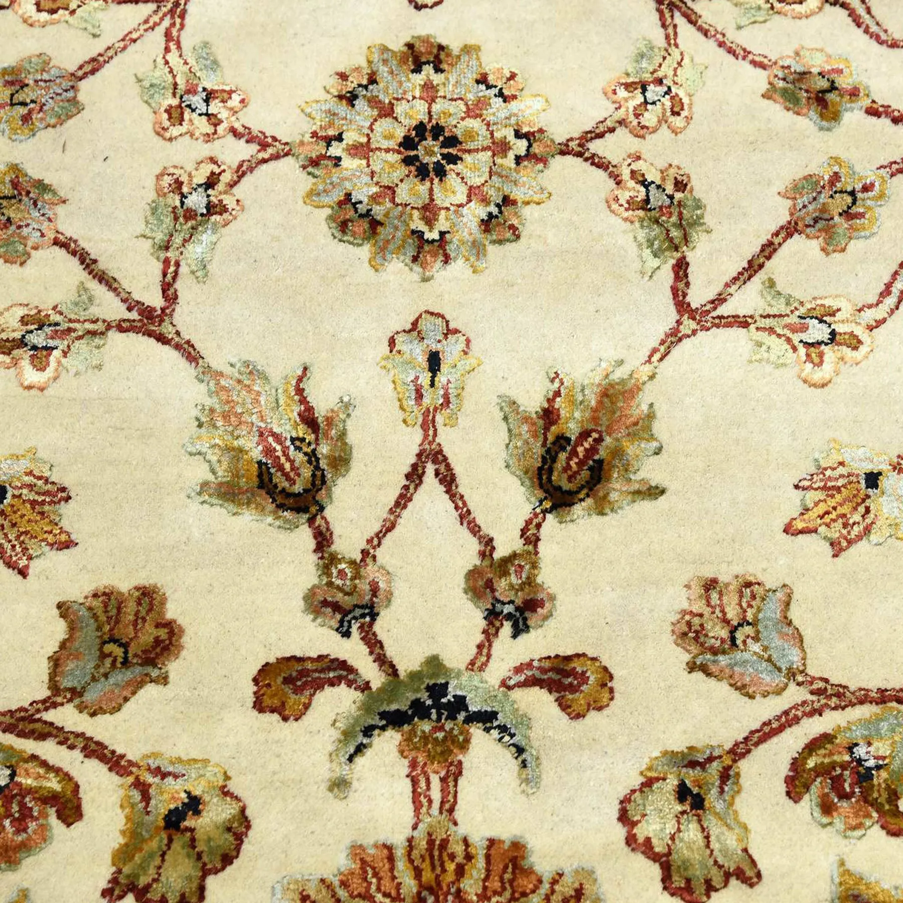 All Over Floral Design Wool & Silk Handmade Oriental Rug (Size 8.0 X 10.0) Cwral-9912
