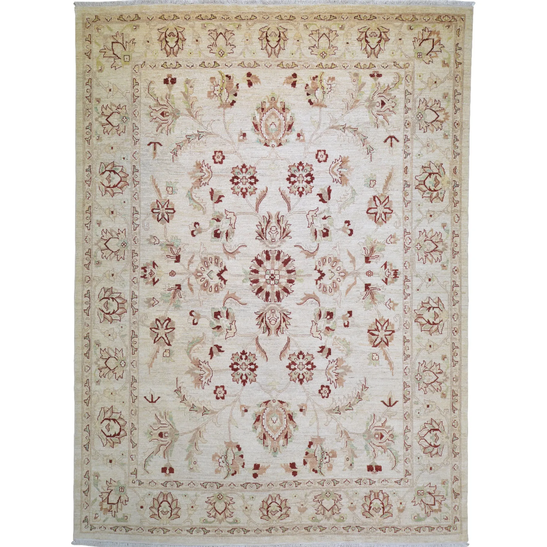 All Over Floral Design Wool Handmade Oriental Rug (Size 8.5 X 11.0) Cwral-10863