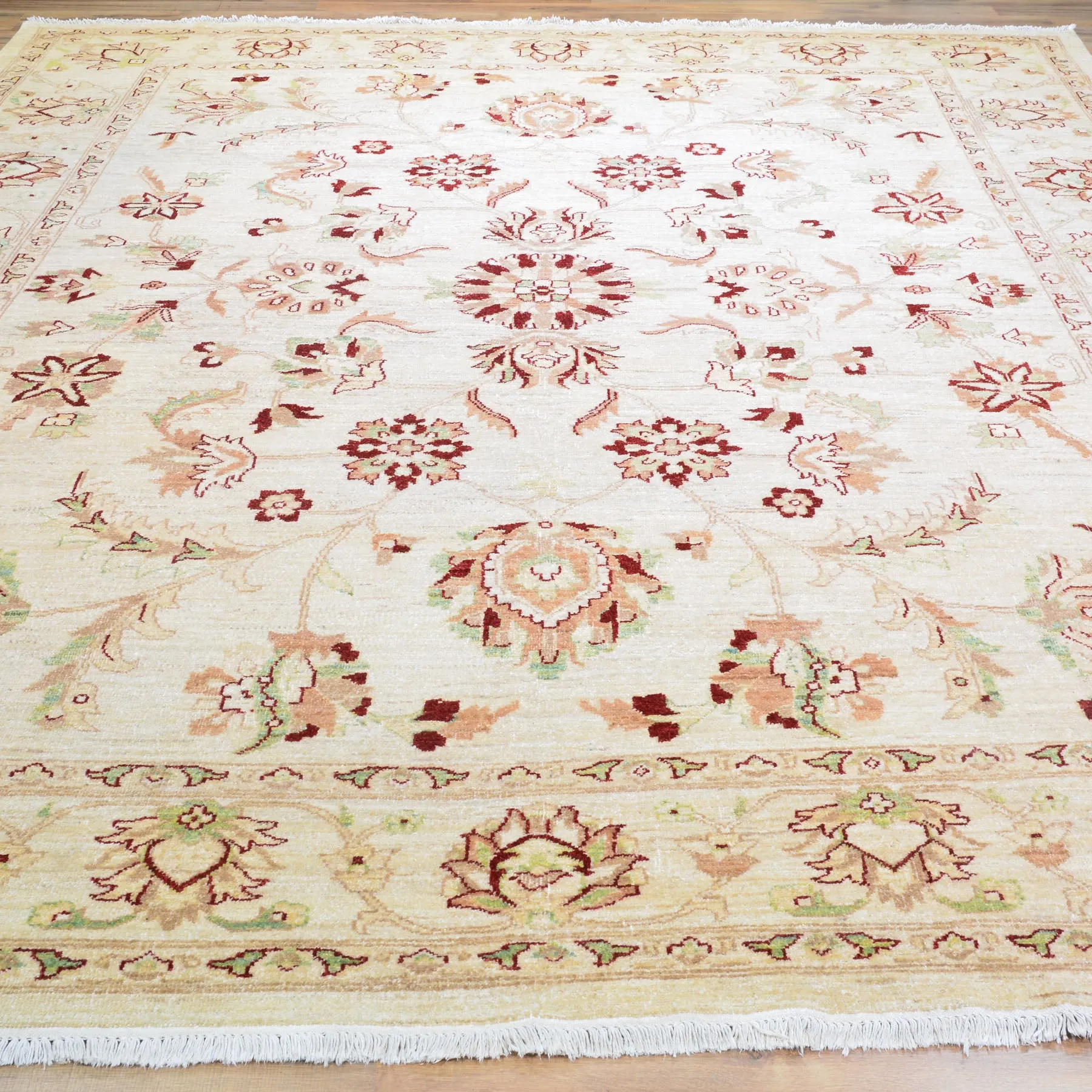 All Over Floral Design Wool Handmade Oriental Rug (Size 8.5 X 11.0) Cwral-10863