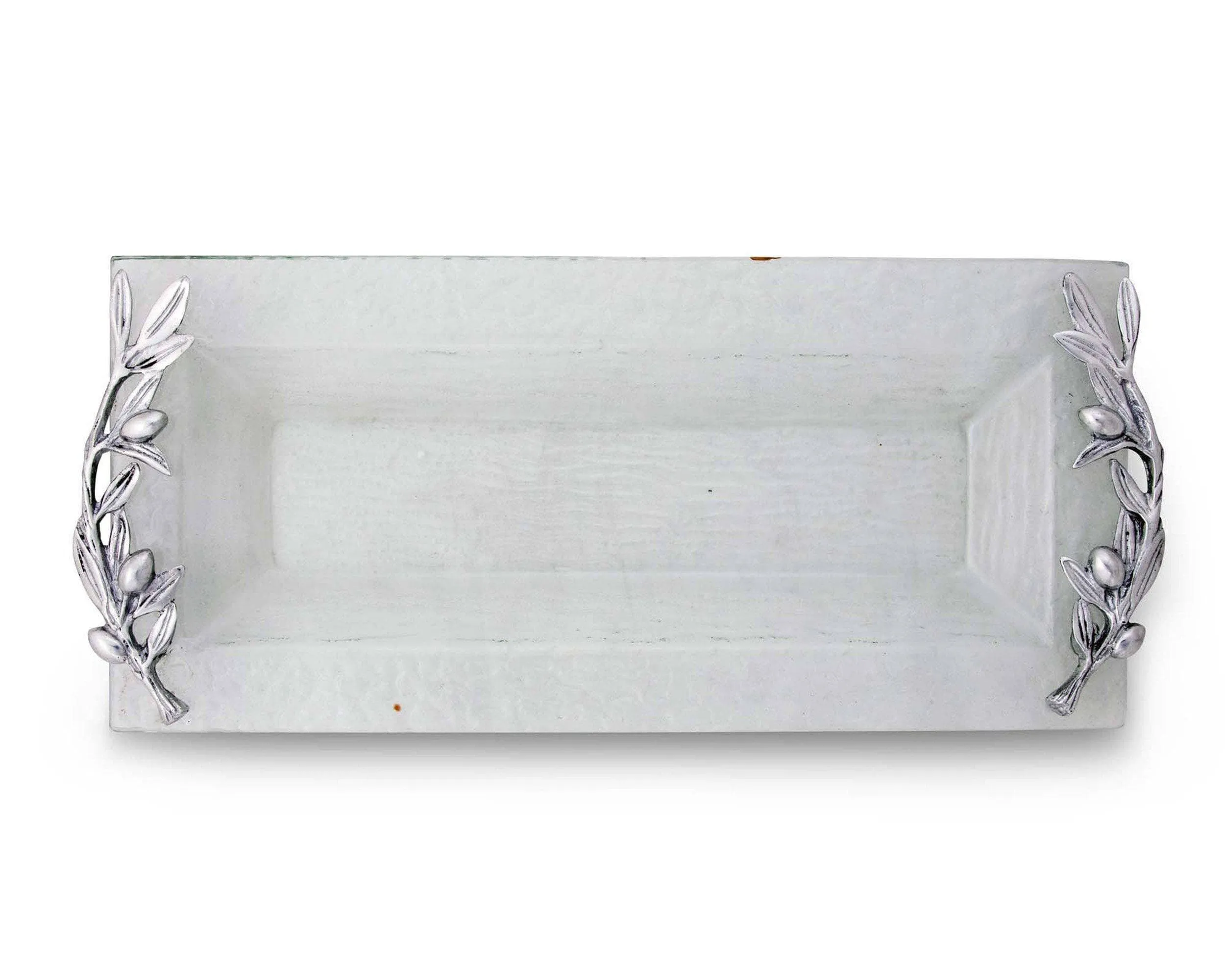 Arthur Court Olive Oblong Glass Serving Tray