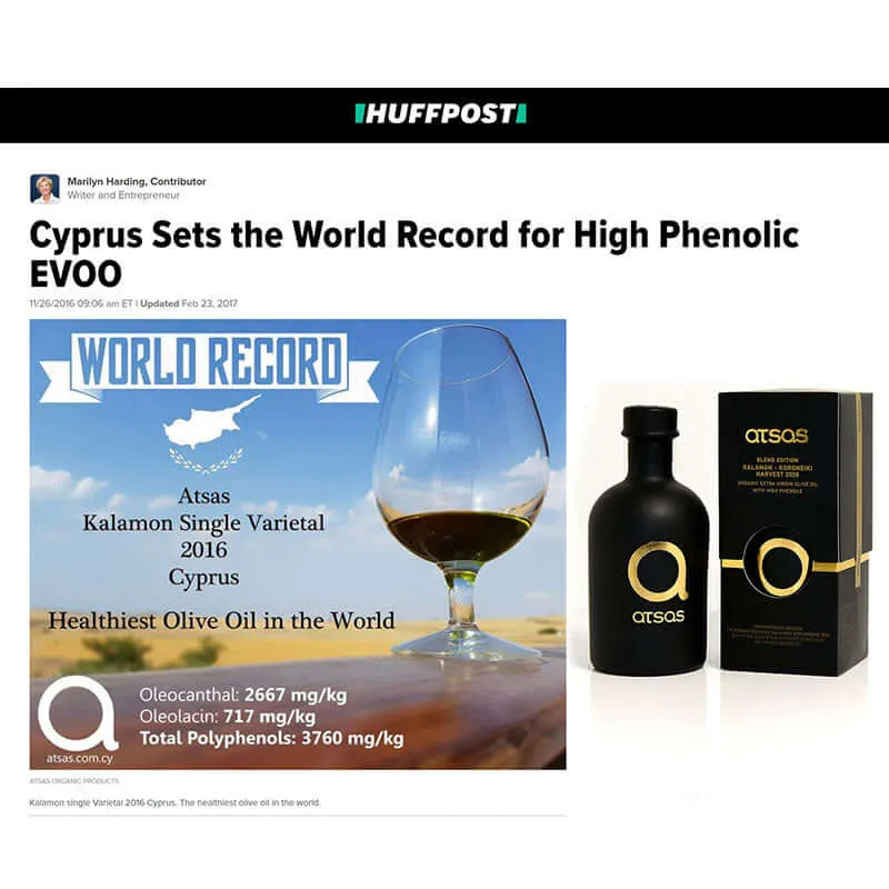 Atsas Organic Extra Virgin Olive Oil Extremely High Phenolic - Gold Blend Limited Edition 250ml