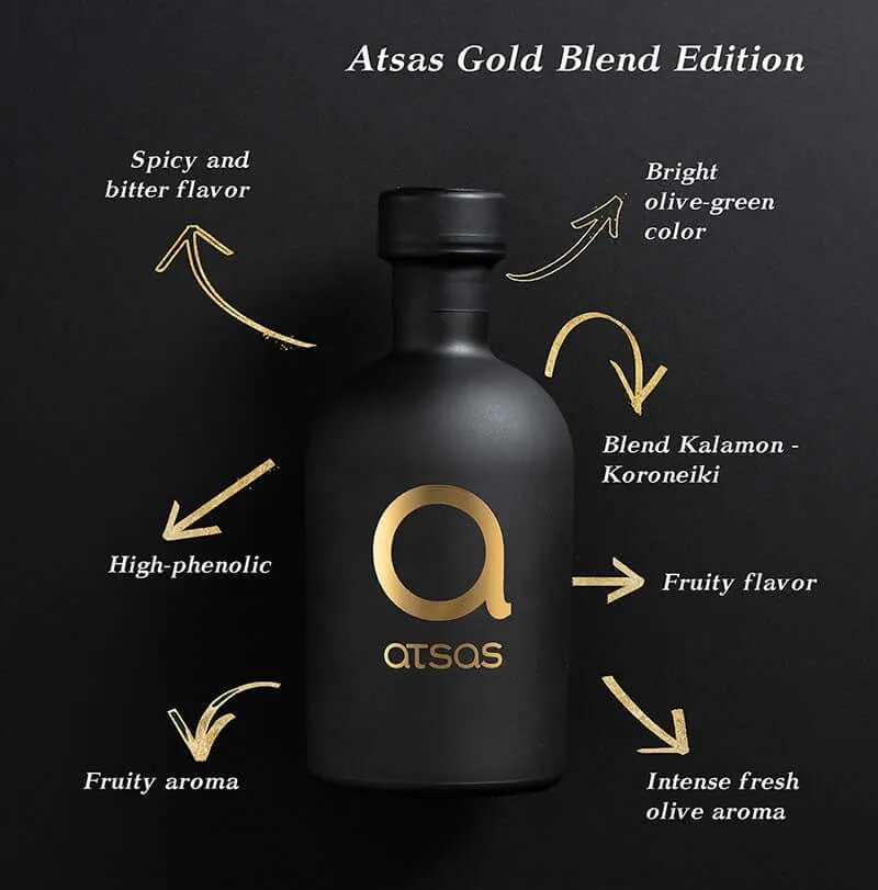 Atsas Organic Extra Virgin Olive Oil Extremely High Phenolic - Gold Blend Limited Edition 250ml