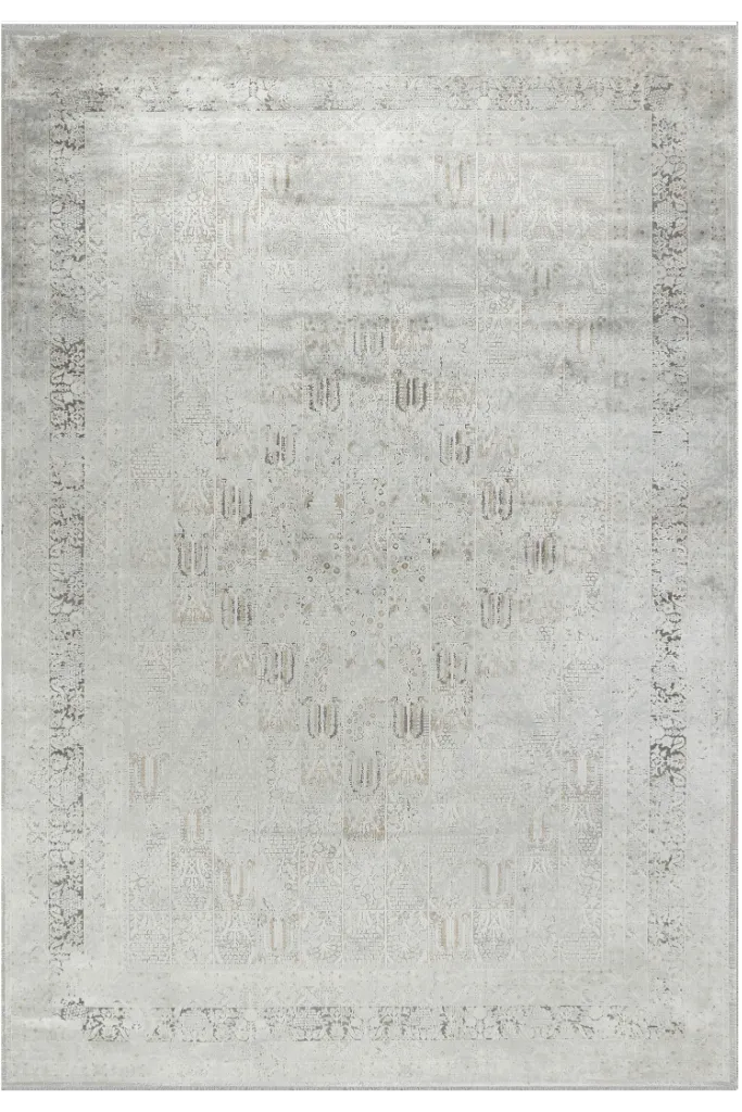 Aura Gray Bamboo Woven Modern Living Room Rug 2825