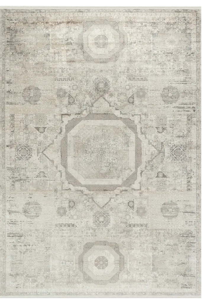 Aura Gray Bamboo Woven Modern Living Room Rug 2841