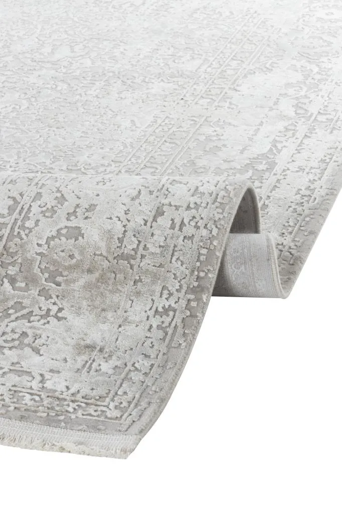 Aura Gray Bamboo Woven Modern Living Room Rug 2871