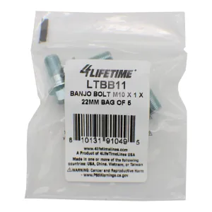 Banjo Bolt, M10 x 1 x 22mm, Bag of 5