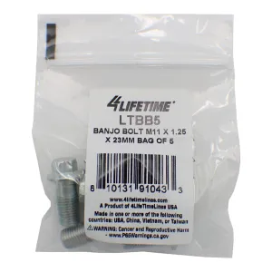 Banjo Bolt, M11 x 1.25 x 23mm, Bag of 5