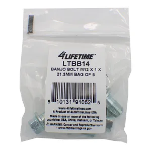 Banjo Bolt, M12 x 1 x 21.3mm, Bag of 5