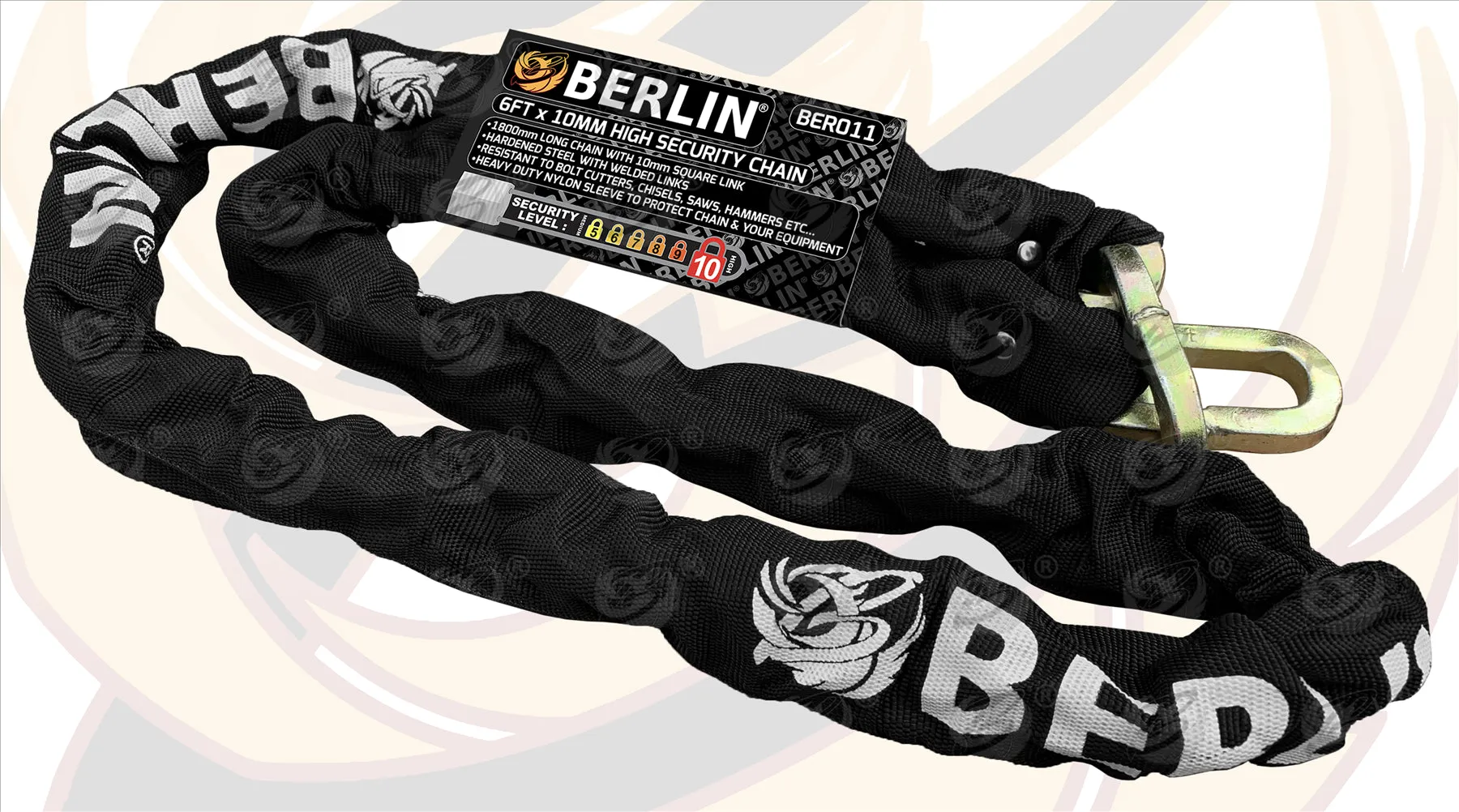 BERLIN 6FT LONG 10MM LINKS SECURITY CHAIN