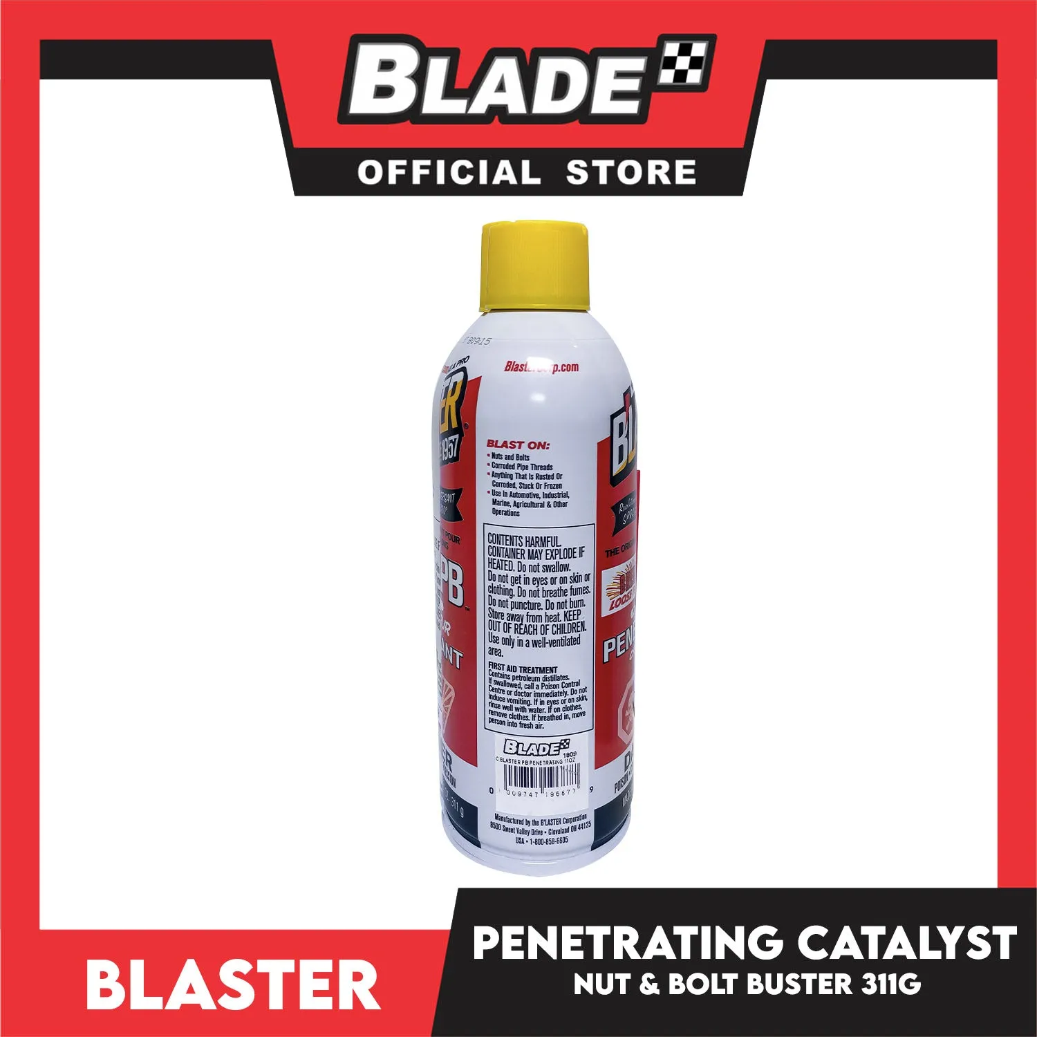 Blaster PB Blaster Penetrant Lubricant 11oz Penetrating Catalyst, Nut And Bolt Buster, Breaks Free Rusted Or Frozen Parts For Automotive, Industrial, Marine And Etc.