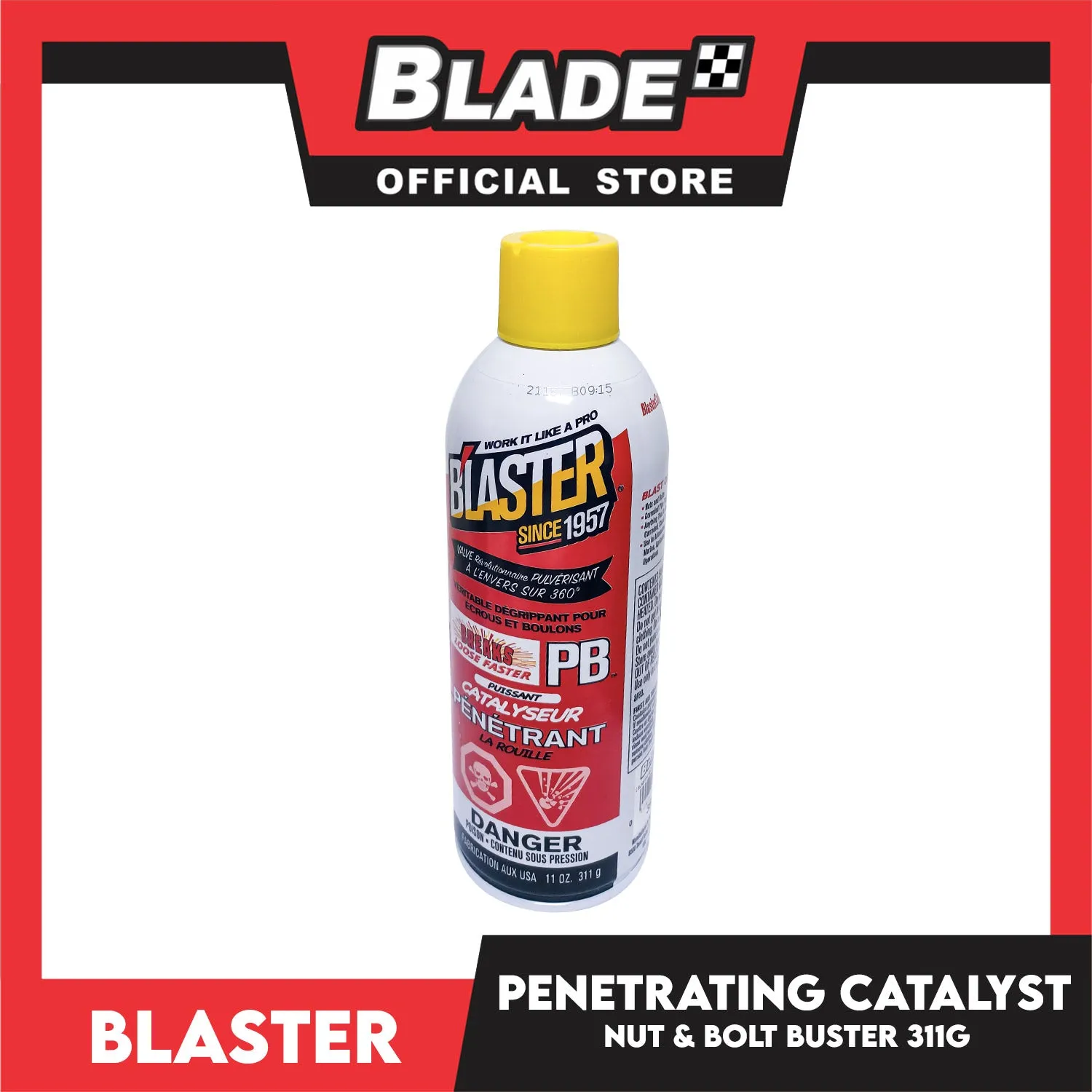 Blaster PB Blaster Penetrant Lubricant 11oz Penetrating Catalyst, Nut And Bolt Buster, Breaks Free Rusted Or Frozen Parts For Automotive, Industrial, Marine And Etc.