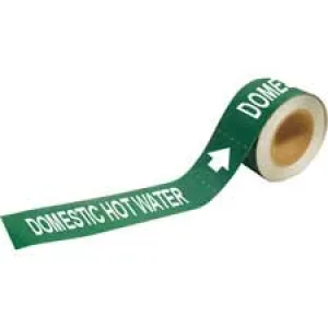 Brady DOMESTIC HOT WATER Pipe Markers-To-Go|Buy Online