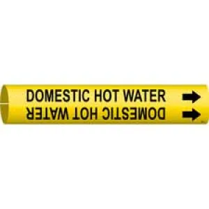Brady DOMESTIC HOT WATER Snap-On/Strap-On Pipe Marker|Buy Online