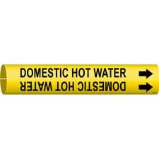 Brady DOMESTIC HOT WATER Snap-On/Strap-On Pipe Marker|Buy Online