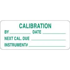 CALIBRATION BY: DATE: NEXT CAL. DUE: INSTRUMENT#: Write-on Inspection Labels| Buy online