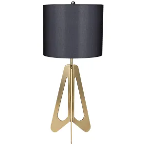 Candis Lamp with Black Shade, Metal with Brass Finish