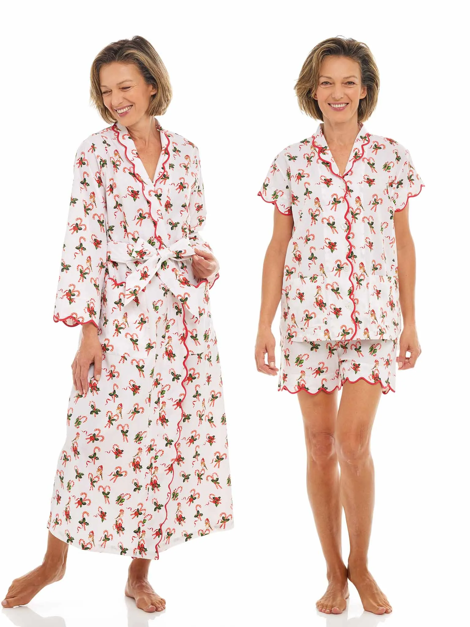 Candy Cane Bundle: Classic Robe   Pajamas with Shorts