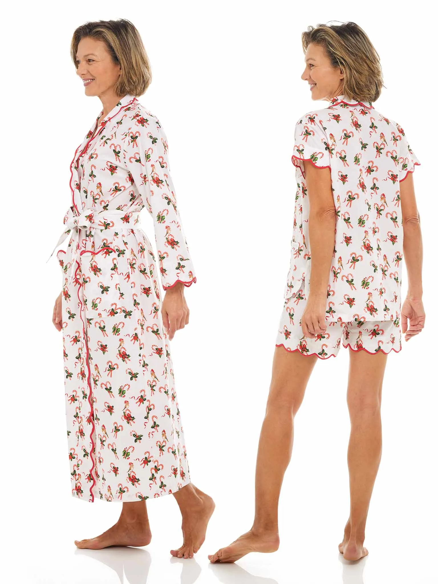 Candy Cane Bundle: Classic Robe   Pajamas with Shorts