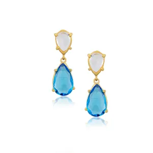 Clear and Blue Crystal Earrings