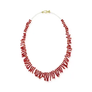 Coral Branch and Pearl Necklace