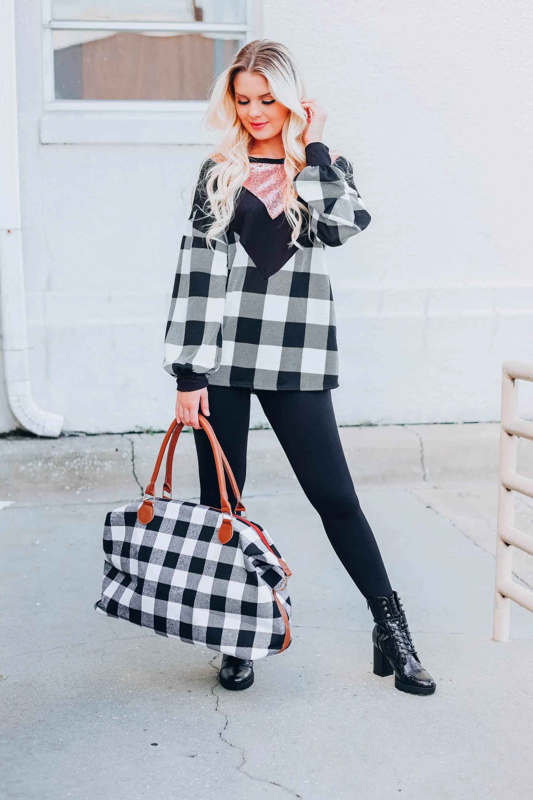 Countryside Glitz Top - Black/White