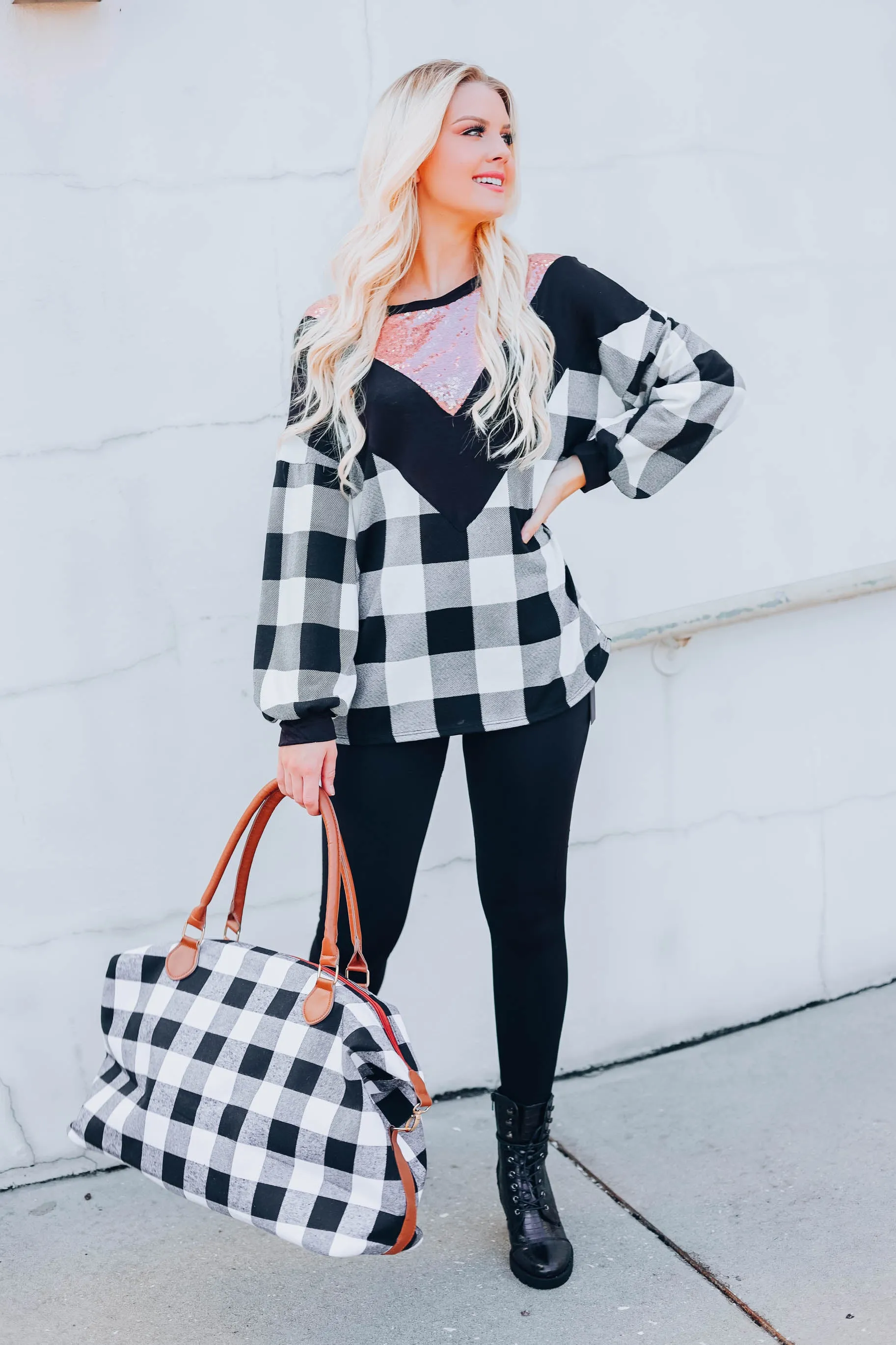 Countryside Glitz Top - Black/White
