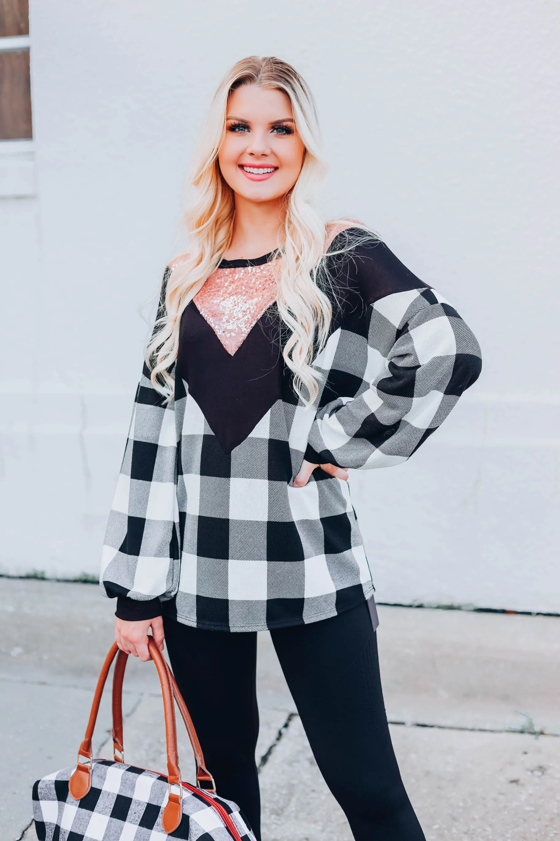 Countryside Glitz Top - Black/White
