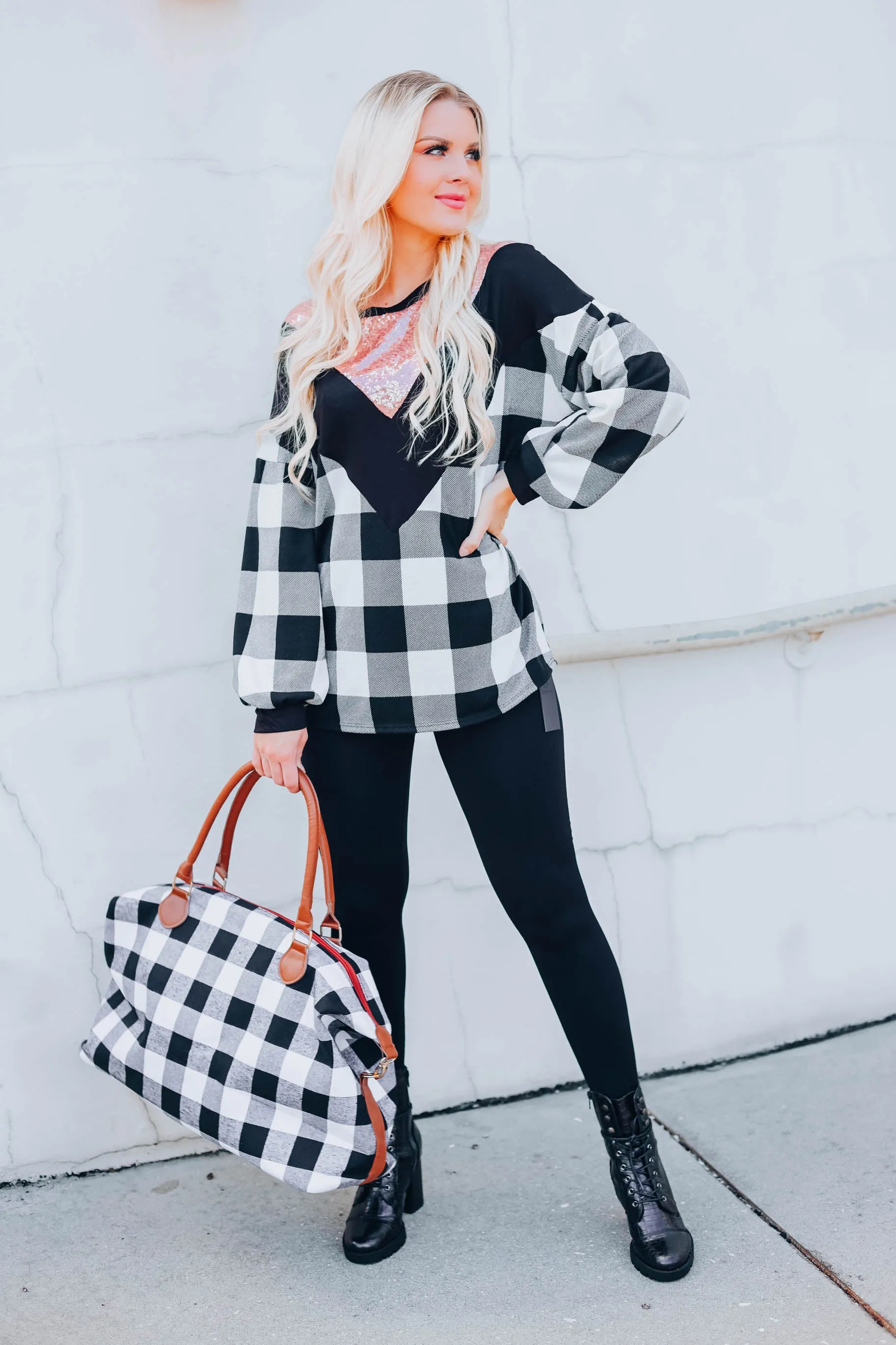 Countryside Glitz Top - Black/White