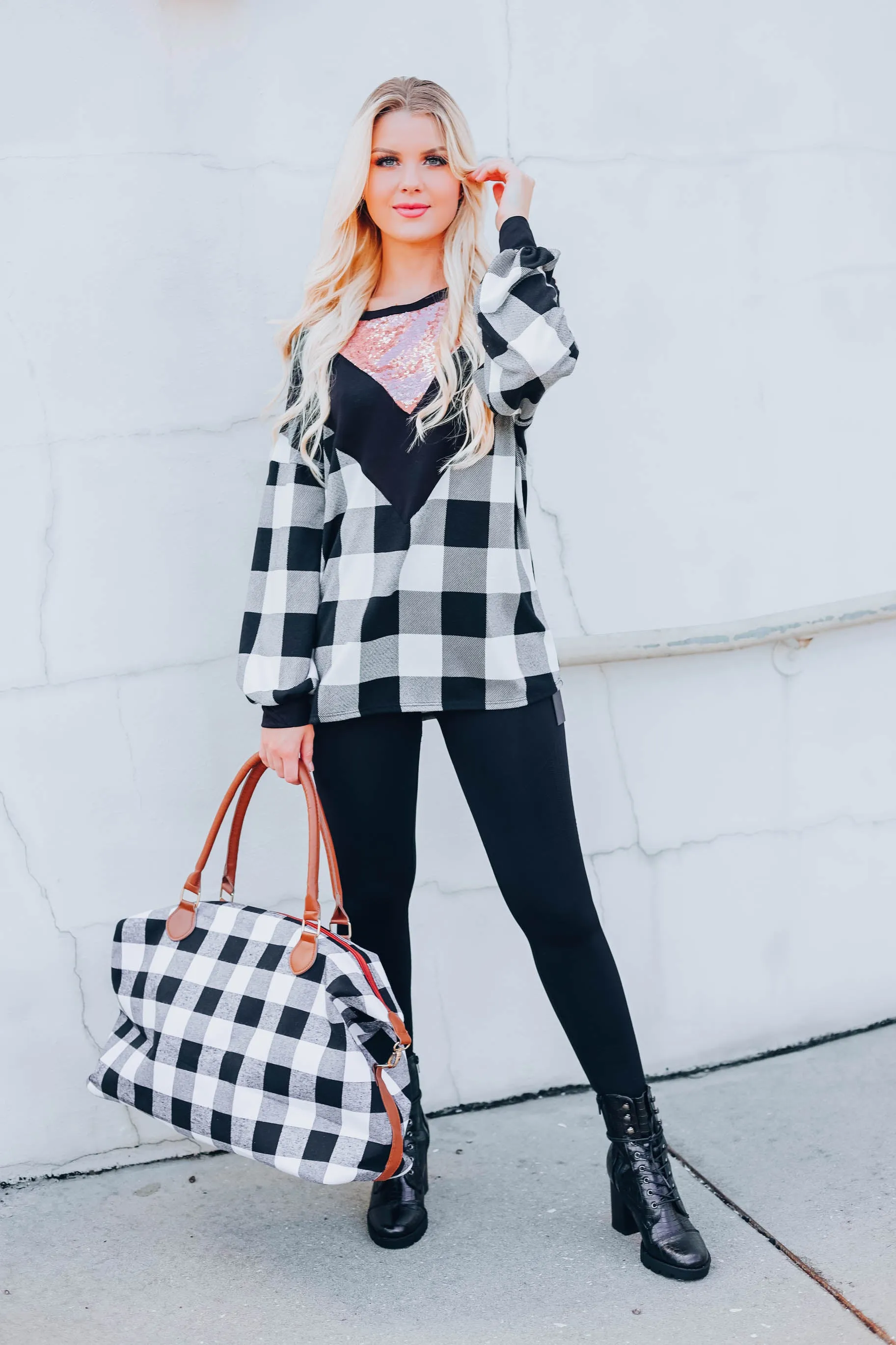 Countryside Glitz Top - Black/White