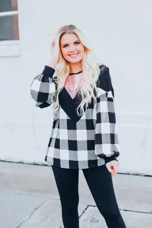 Countryside Glitz Top - Black/White