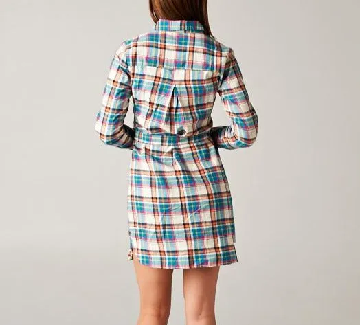 Countryside Plaid Belted Shirt Dress