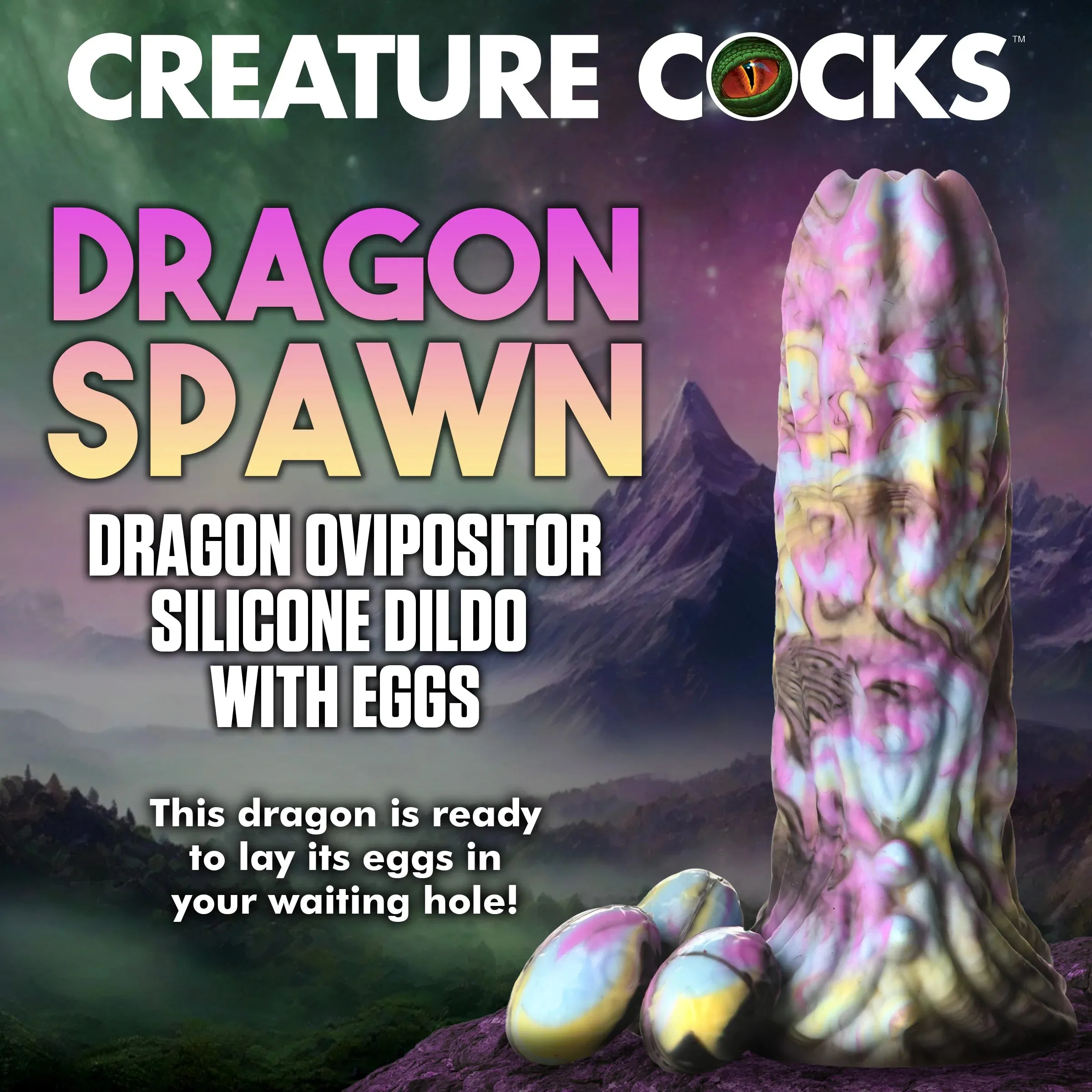 Creature Cocks Dragon Spawn Ovipositor with Eggs