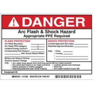 DANGER Flash Protection Arc Flash Boundary Arc Flash PPE Category 1 Labels| Buy online