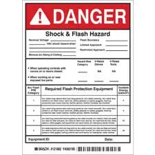 DANGER Shock & Flash Hazard Nominal System Voltage Vac Shock Hazard When Labels| Buy online