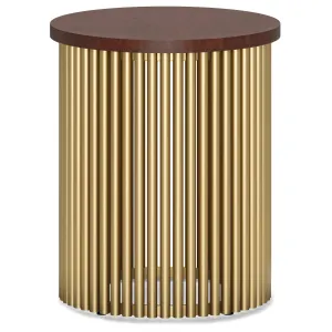 Demy Metal and Wood Accent Table