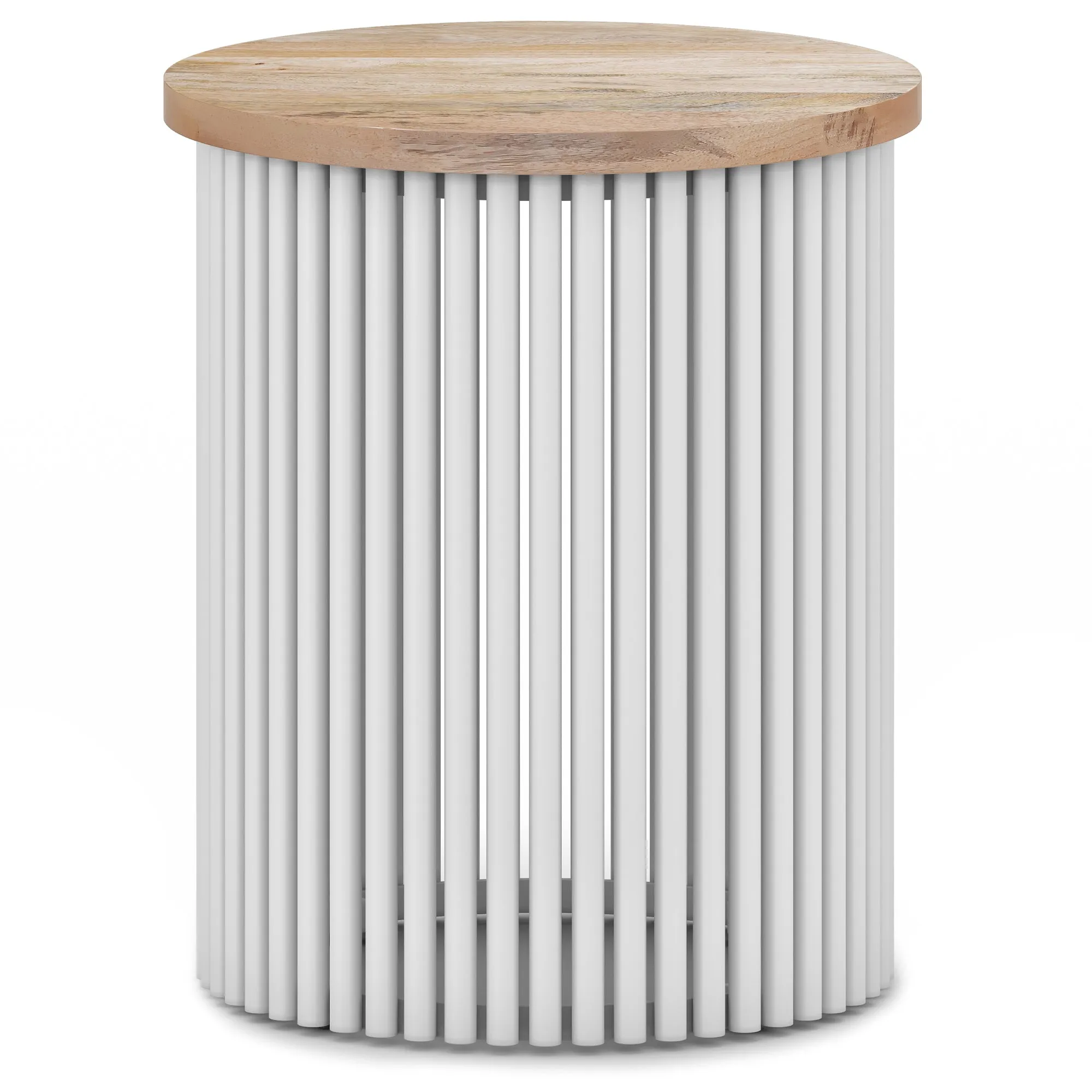 Demy Metal and Wood Accent Table