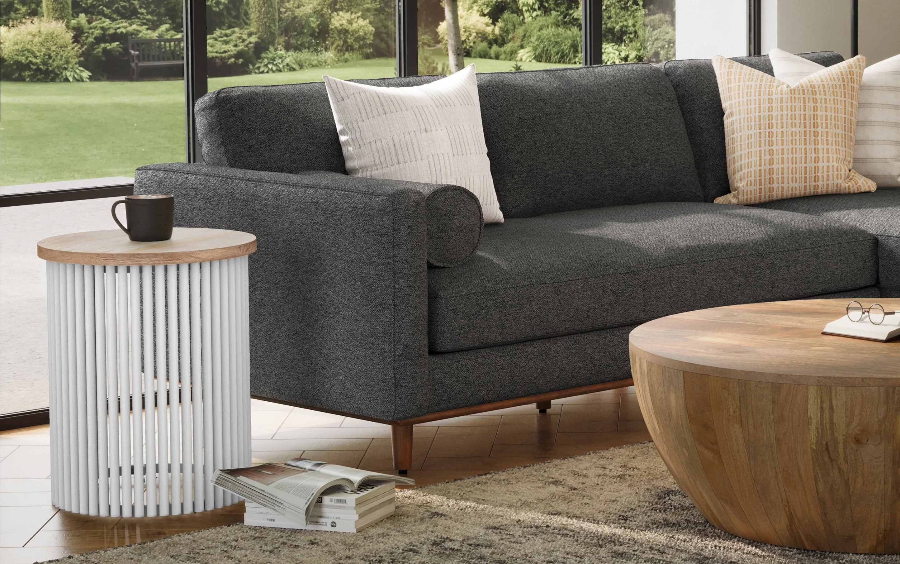 Demy Metal and Wood Accent Table