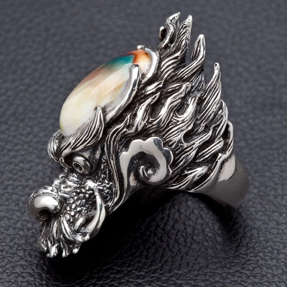 Dragon Head Sterling Silver Men's Ring