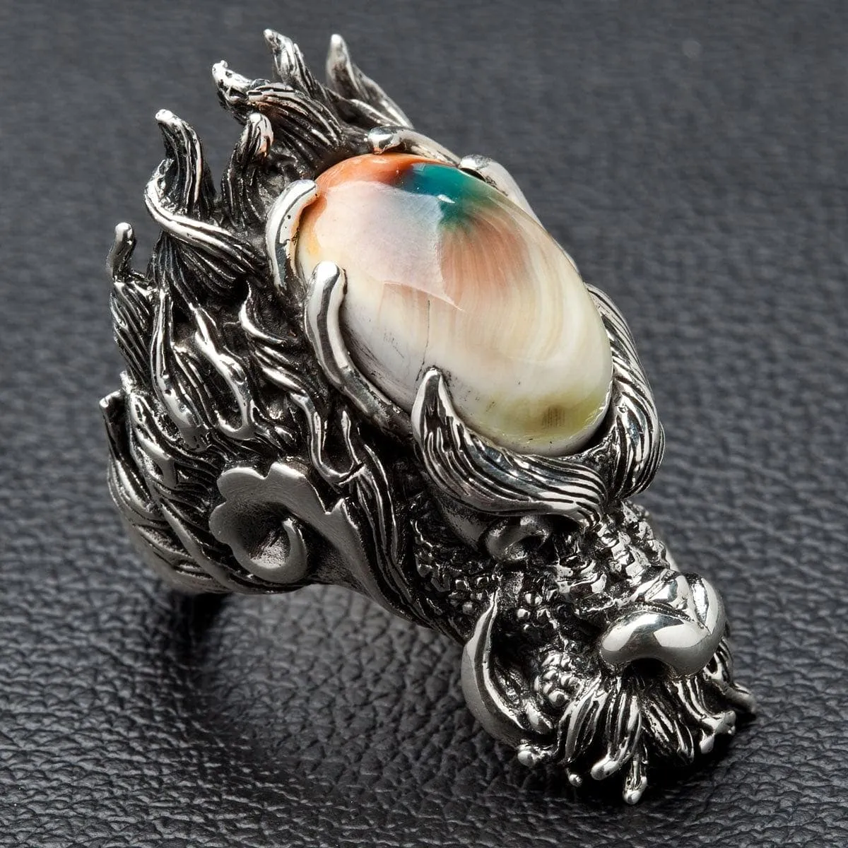 Dragon Head Sterling Silver Men's Ring