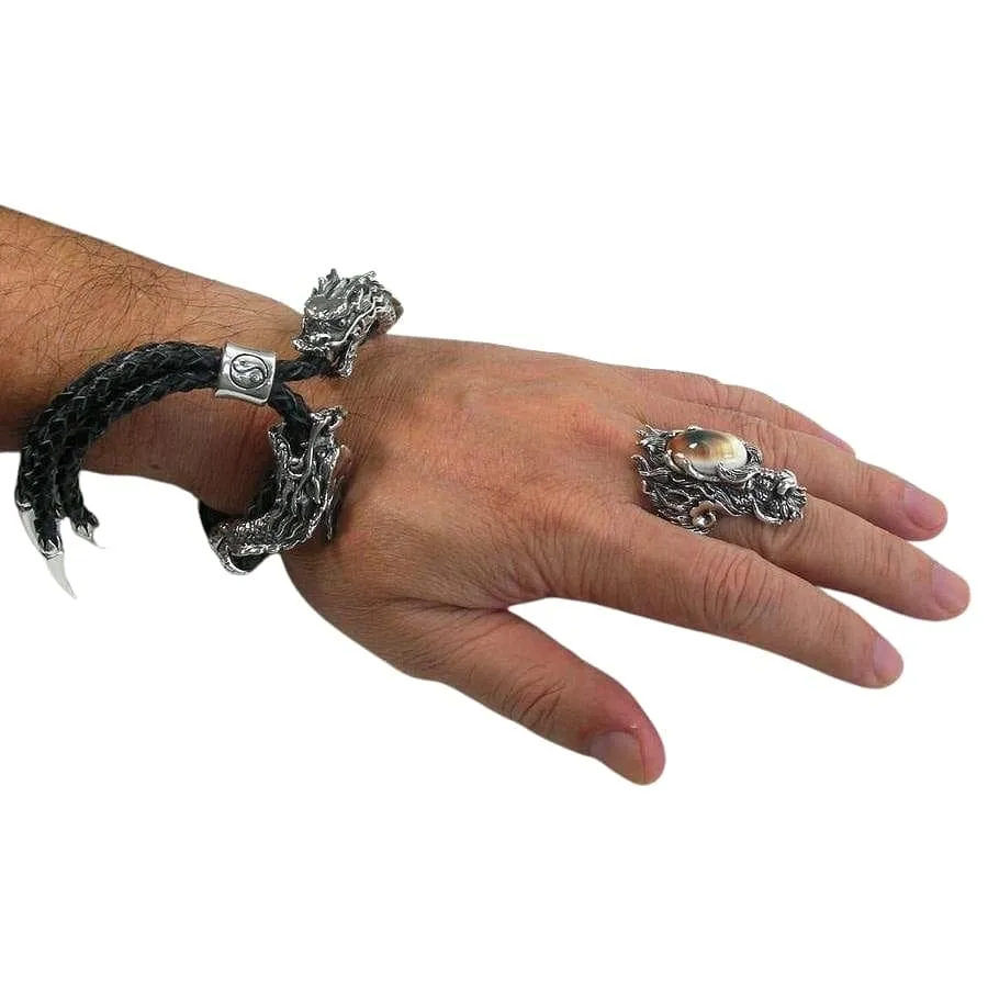 Dragon Head Sterling Silver Men's Ring