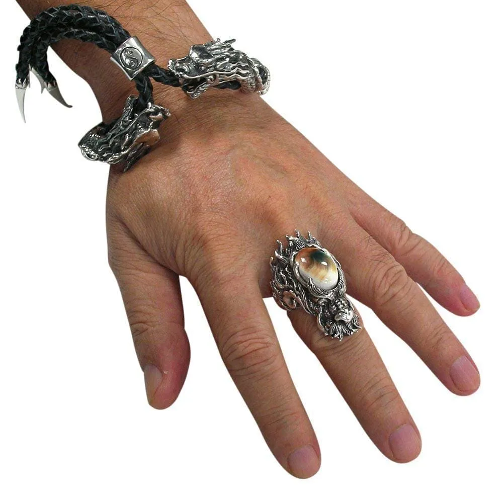 Dragon Head Sterling Silver Men's Ring
