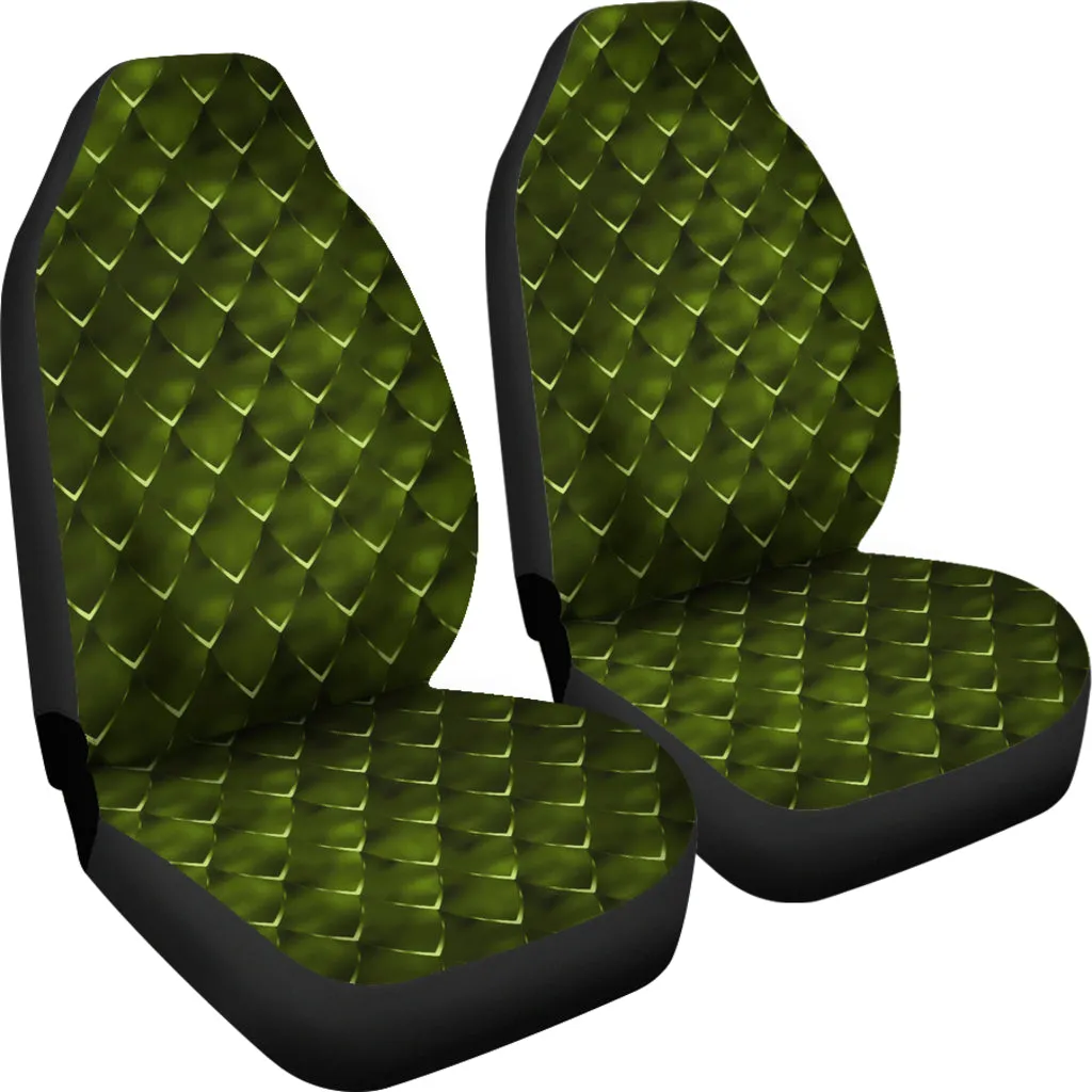 Dragon Scales Car Seat Covers Green Fantasy Mythology