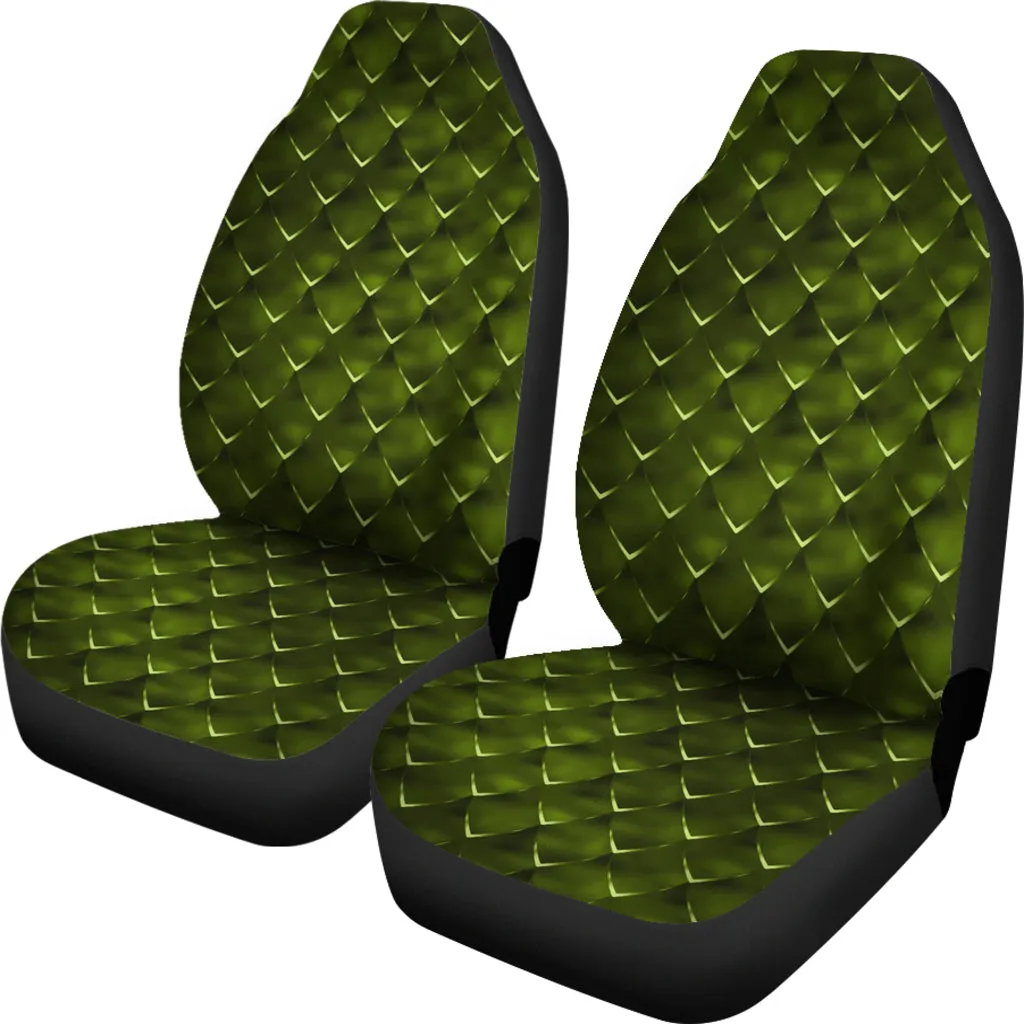 Dragon Scales Car Seat Covers Green Fantasy Mythology